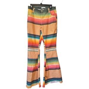 Ranch Dress’n Rainbow Flare Pants Split Leg Western Rodeo Women’s Size 10